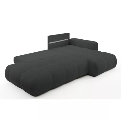 Rozkládací sedačka s úložným prostorem TRURO 1 - grafitová, pravý roh