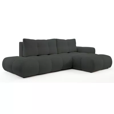 Rozkládací sedačka s úložným prostorem TRURO 1 - grafitová, pravý roh