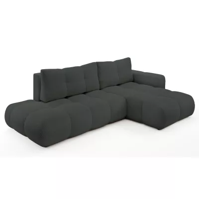 Rozkládací sedačka s úložným prostorem TRURO 1 - grafitová, pravý roh