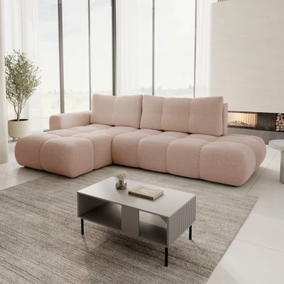 Rozkládací sedačka s úložným prostorem TRURO 1 - meruňková, levý roh