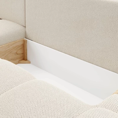 Rozkládací sedačka s úložným prostorem TRURO 1 - světlá béžová 1, levý roh