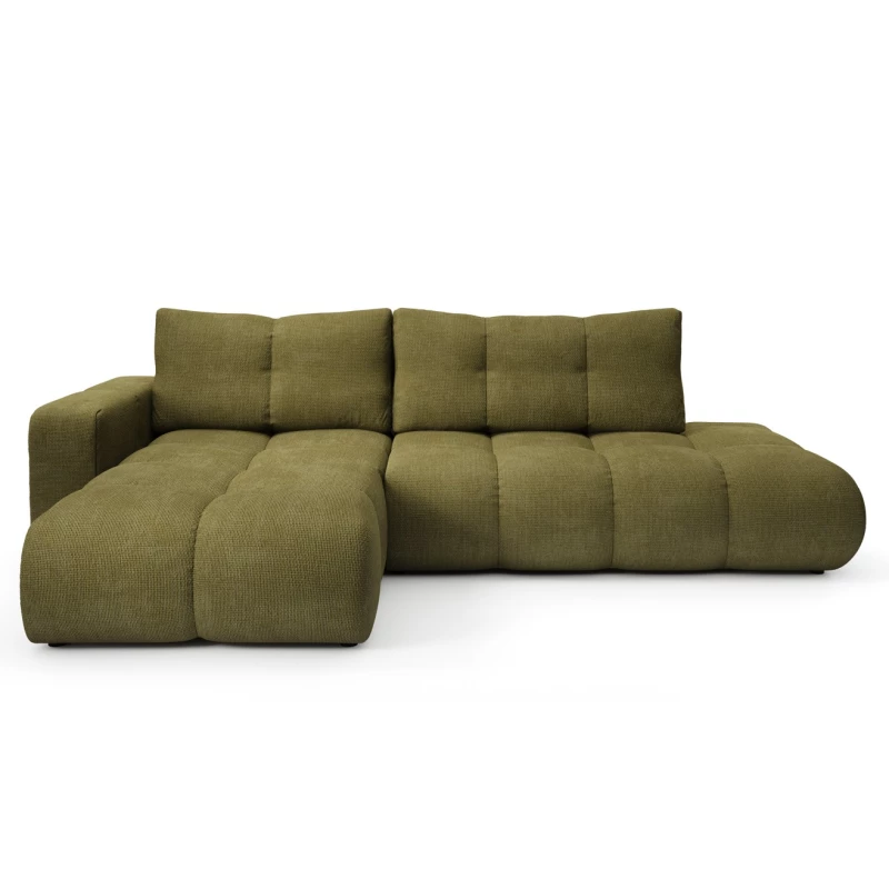 Rozkládací sedačka s úložným prostorem TRURO 1 - olivová, levý roh