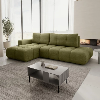 Rozkládací sedačka s úložným prostorem TRURO 1 - olivová, levý roh