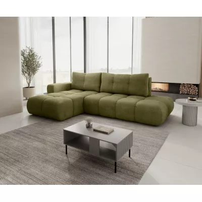 Rozkládací sedačka s úložným prostorem TRURO 1 - olivová, levý roh