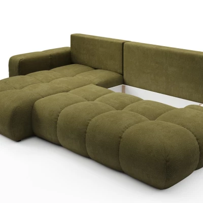 Rozkládací sedačka s úložným prostorem TRURO 1 - olivová, levý roh