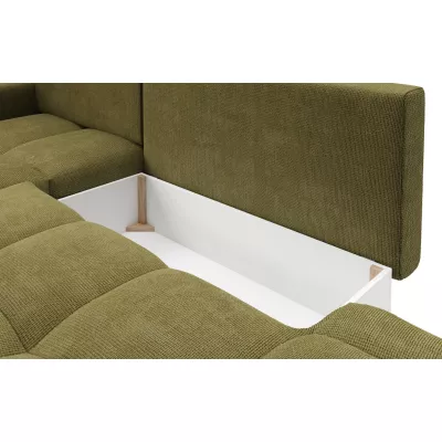 Rozkládací sedačka s úložným prostorem TRURO 1 - olivová, levý roh