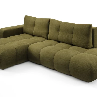 Rozkládací sedačka s úložným prostorem TRURO 1 - olivová, levý roh