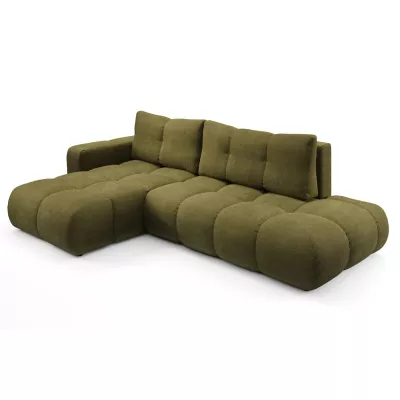 Rozkládací sedačka s úložným prostorem TRURO 1 - olivová, levý roh