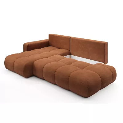 Rozkládací sedačka s úložným prostorem TRURO 1 - cihlová, levý roh