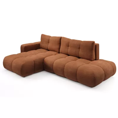 Rozkládací sedačka s úložným prostorem TRURO 1 - cihlová, levý roh