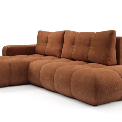 Rozkládací sedačka s úložným prostorem TRURO 1 - cihlová, levý roh