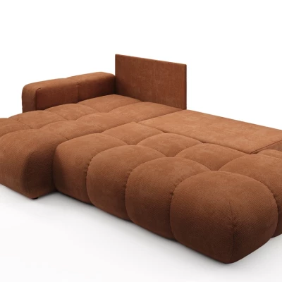 Rozkládací sedačka s úložným prostorem TRURO 1 - cihlová, levý roh