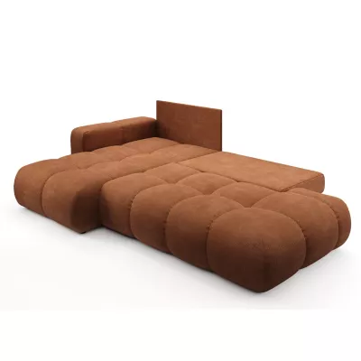 Rozkládací sedačka s úložným prostorem TRURO 1 - cihlová, levý roh