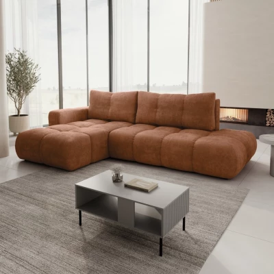 Rozkládací sedačka s úložným prostorem TRURO 1 - cihlová, levý roh