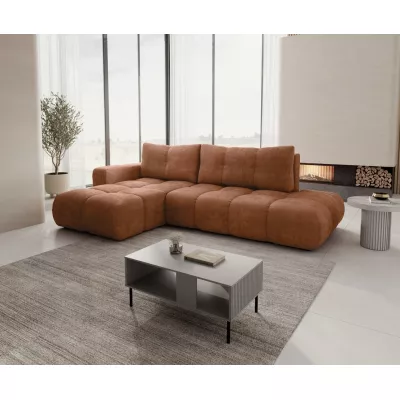 Rozkládací sedačka s úložným prostorem TRURO 1 - cihlová, levý roh