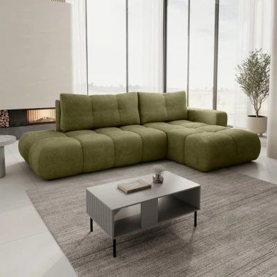 Rozkládací sedačka s úložným prostorem TRURO 1 - olivová, pravý roh