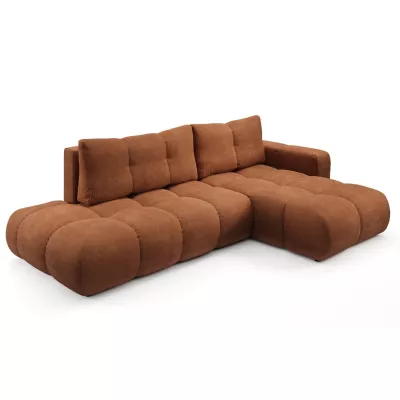 Rozkládací sedačka s úložným prostorem TRURO 1 - cihlová, pravý roh