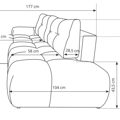 Rozkládací sedačka s úložným prostorem TRURO 1 - šedá 2, levý roh
