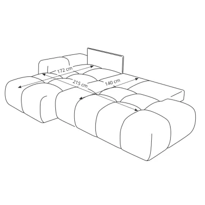 Rozkládací sedačka s úložným prostorem TRURO 1 - šedá 2, levý roh