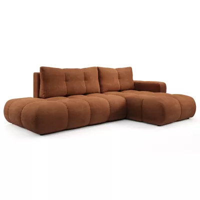 Rozkládací sedačka s úložným prostorem TRURO 1 - cihlová, pravý roh