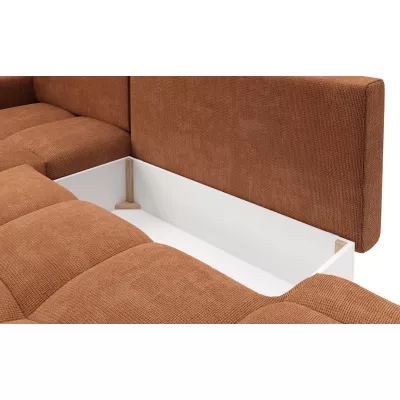 Rozkládací sedačka s úložným prostorem TRURO 1 - cihlová, pravý roh