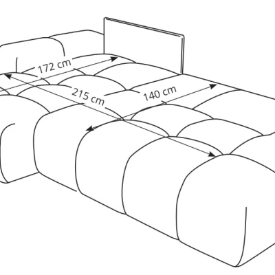 Rozkládací sedačka s úložným prostorem TRURO 1 - cihlová, pravý roh