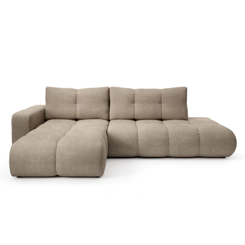 Rozkládací sedačka s úložným prostorem TRURO 1 - světlá šedá, levý roh