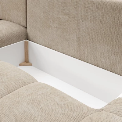 Rozkládací sedačka s úložným prostorem TRURO 1 - béžová, levý roh