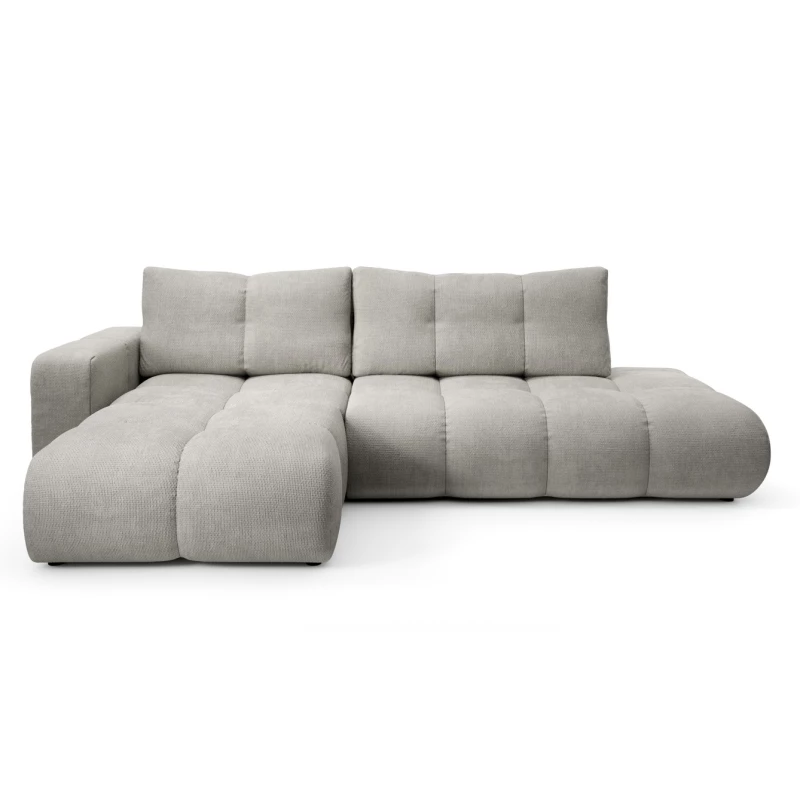 Rozkládací sedačka s úložným prostorem TRURO 1 - stříbrná, levý roh