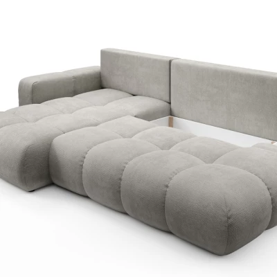 Rozkládací sedačka s úložným prostorem TRURO 1 - stříbrná, levý roh