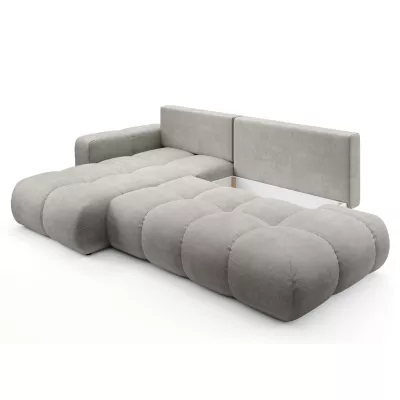 Rozkládací sedačka s úložným prostorem TRURO 1 - stříbrná, levý roh