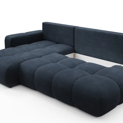 Rozkládací sedačka s úložným prostorem TRURO 1 - modrá, levý roh