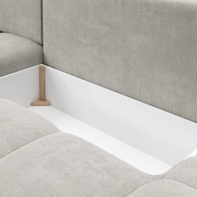 Rozkládací sedačka s úložným prostorem TRURO 1 - stříbrná, levý roh