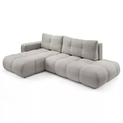 Rozkládací sedačka s úložným prostorem TRURO 1 - stříbrná, levý roh