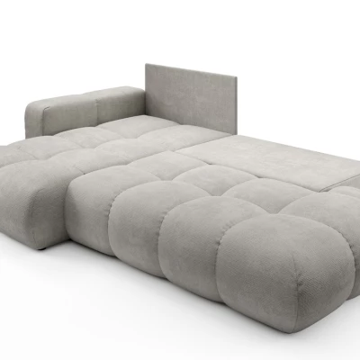 Rozkládací sedačka s úložným prostorem TRURO 1 - stříbrná, levý roh