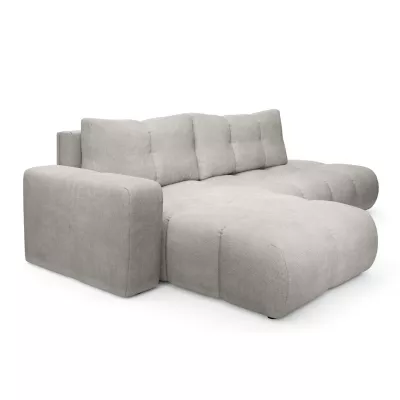 Rozkládací sedačka s úložným prostorem TRURO 1 - stříbrná, levý roh