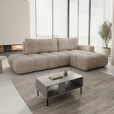 Rozkládací sedačka s úložným prostorem TRURO 1 - béžová, pravý roh