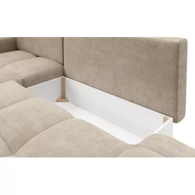 Rozkládací sedačka s úložným prostorem TRURO 1 - béžová, pravý roh