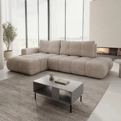 Rozkládací sedačka s úložným prostorem TRURO 1 - béžová, levý roh