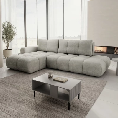 Rozkládací sedačka s úložným prostorem TRURO 1 - stříbrná, levý roh