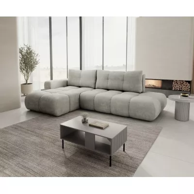 Rozkládací sedačka s úložným prostorem TRURO 1 - stříbrná, levý roh