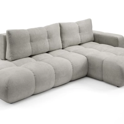 Rozkládací sedačka s úložným prostorem TRURO 1 - stříbrná, pravý roh