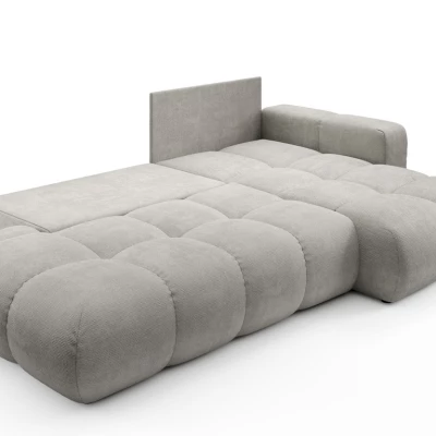 Rozkládací sedačka s úložným prostorem TRURO 1 - stříbrná, pravý roh