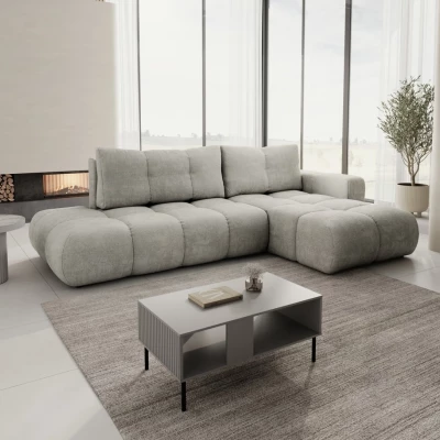 Rozkládací sedačka s úložným prostorem TRURO 1 - stříbrná, pravý roh