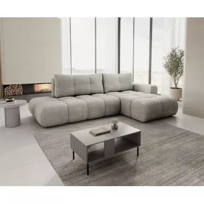 Rozkládací sedačka s úložným prostorem TRURO 1 - stříbrná, pravý roh