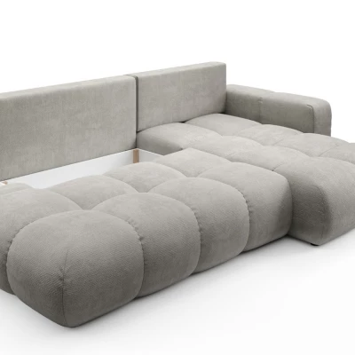 Rozkládací sedačka s úložným prostorem TRURO 1 - stříbrná, pravý roh