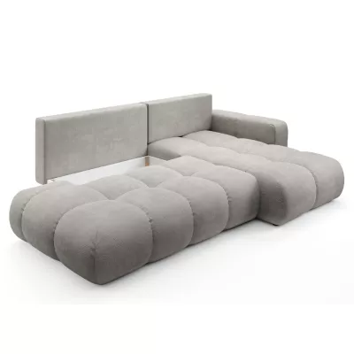 Rozkládací sedačka s úložným prostorem TRURO 1 - stříbrná, pravý roh