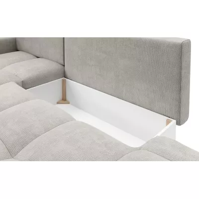 Rozkládací sedačka s úložným prostorem TRURO 1 - stříbrná, pravý roh