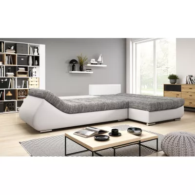 Designová rozkládací sedačka ORINA - bílá / šedá, pravý roh