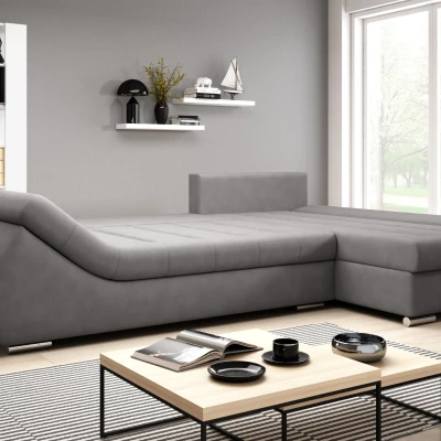 Designová rozkládací sedačka ORINA - šedá, pravý roh